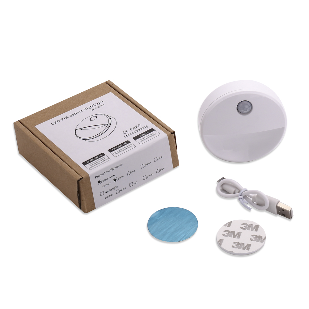800mAH 2.8*1inch USB Rechargeable Motion Sensor Light Round Shape