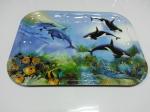 415x310x15hmm Painted Painted Metal Tin Serving Trays For Cake / Fruit