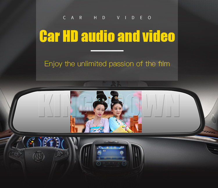 Automatic Rear View Mirror Monitors 4.3 Inch LCD Reversing Aid 2 AV Input