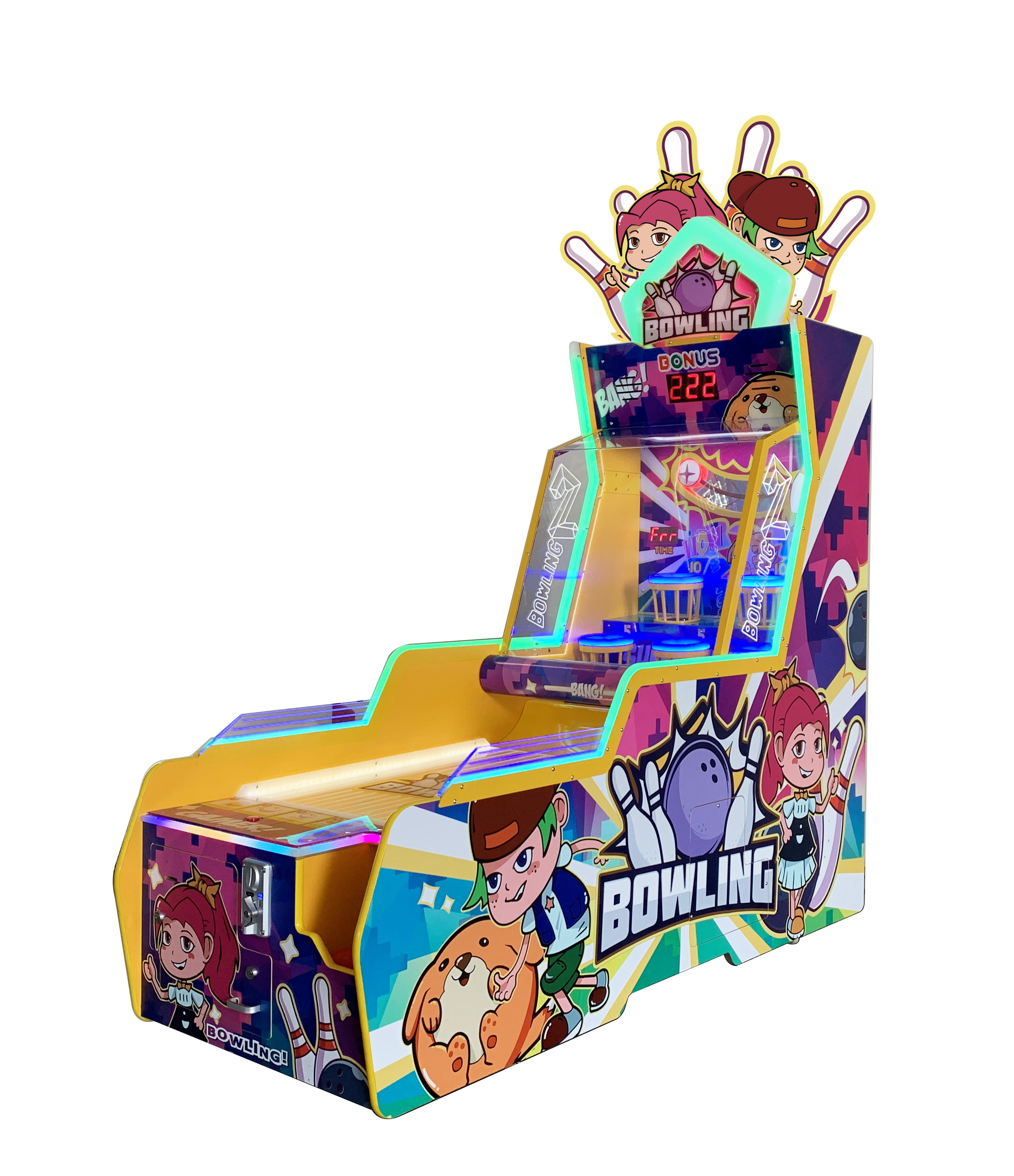 1P single player mini bowling ticket game machine for kid game center, Bowling Big Dunk single
