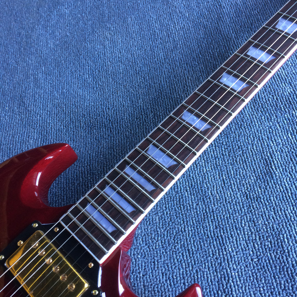 Custom Grand Solid Mahogany Body Electric Guitar Gold Hardware Tune-o-Matic Bridge