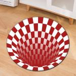 3D Geometric Pattern Round Chair Mat Living Room Sofa Floor Carpet