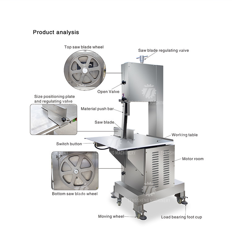 138KG Commercial vertical automatic bone sawing machine stainless steel cutting frozen meat cutting bone equipment