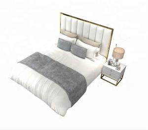 Quality Rectangular Genuine Leather Hotel Luxury Bed wholesale