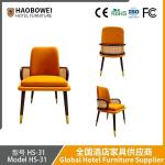 Haobowei Western Restaurant Solid Wood Wicker Sofa Theme Restaurant Tea