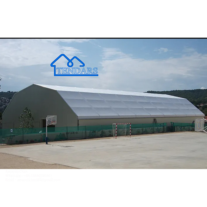 Custom Big Mobile Polygon Arched PVC Indoor Badminton Sports Hall Tents Ang So On