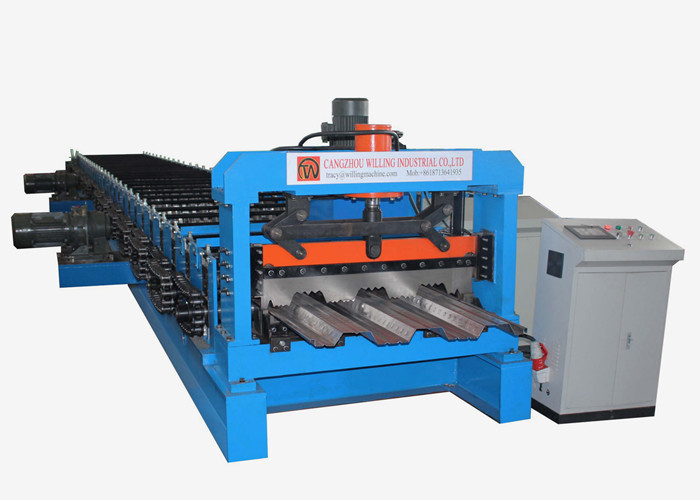 2 Sizes In 1 Floor Deck Roll Forming Machine 1220/1250mm Width 1.5mm Thickness