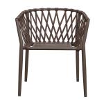 Stackable Patio Aluminum Woven Rope Outdoor Dining Chair with Cushion