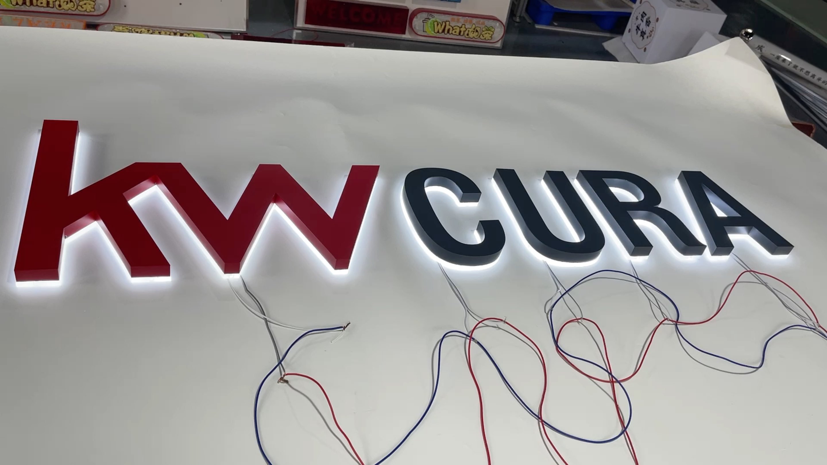 Custom 3d metal lettering backlight LED logo lettering acrylic backlight logo