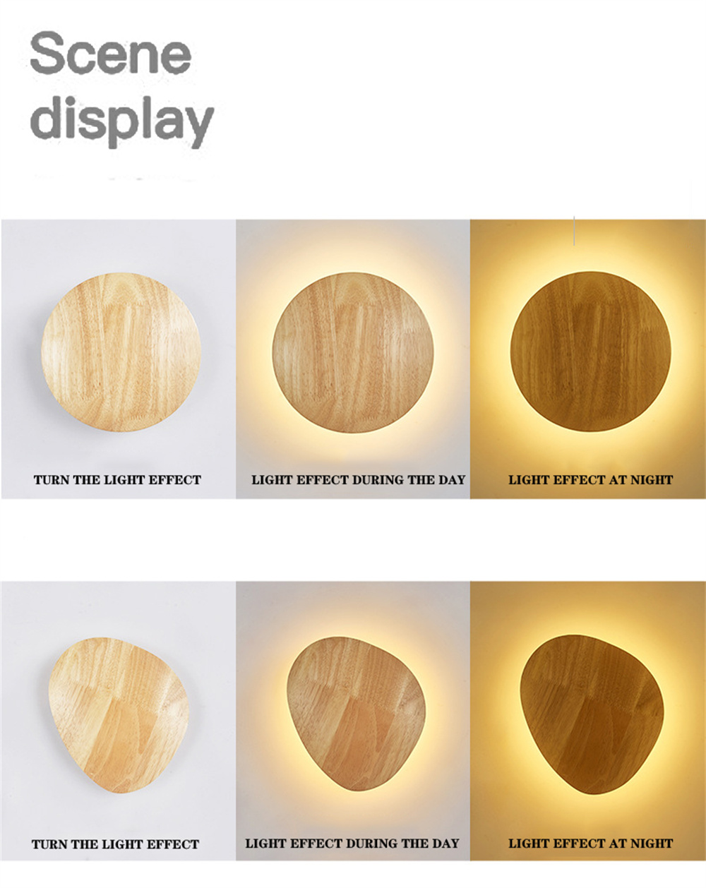 8W 12W Modern Nordic Interior Wooden Wall Lamp Bedroom Bedside Aisle Design Round Oval LED ceiling lamp(WH-WA-54)