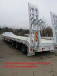 Low Bed Semi Trailer 3 Fuwa Axles Jost Support Leg Loading 50 Ton - 100 Ton