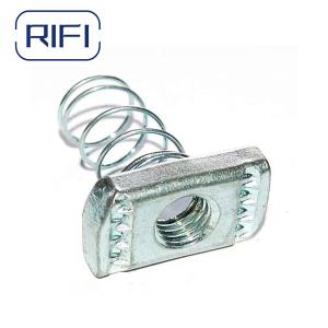 China Zinc Stainless Steel Spring Nuts Silver Electroplated Strut Channel Spring Nut on sale