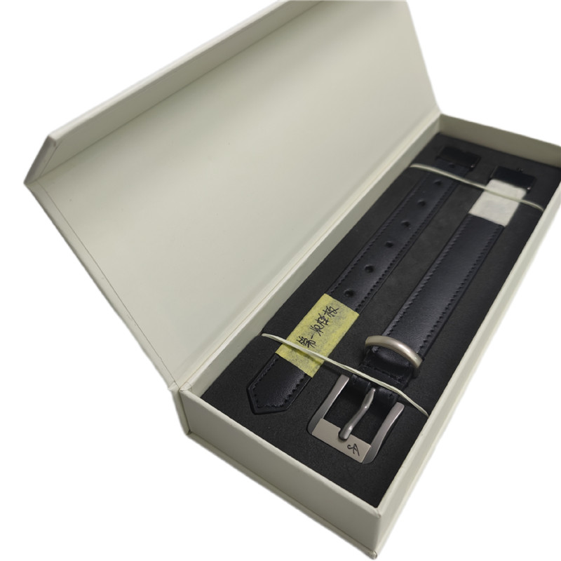 Simple Elegant Custom Logo Print Black Watch Strap Box Packaging Paper Box