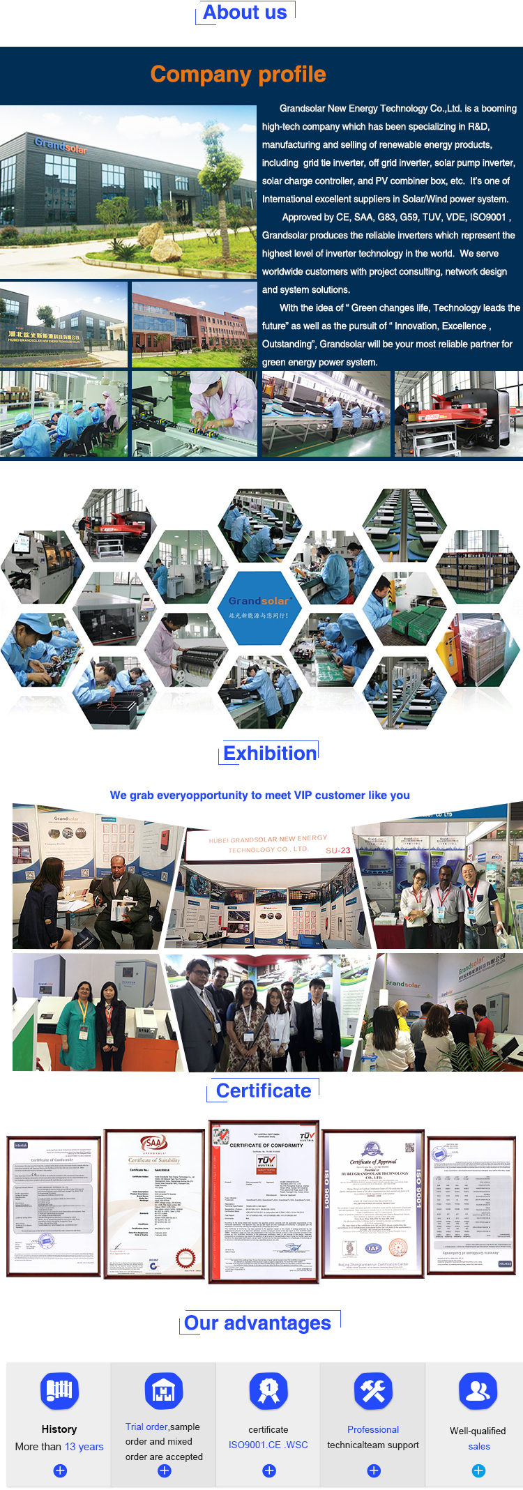 Three phase 30kW grid connected solar inverter inverse control integrated machine for 30kW solar power generation system