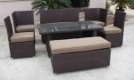 7pcs garden rattan furniture with high back