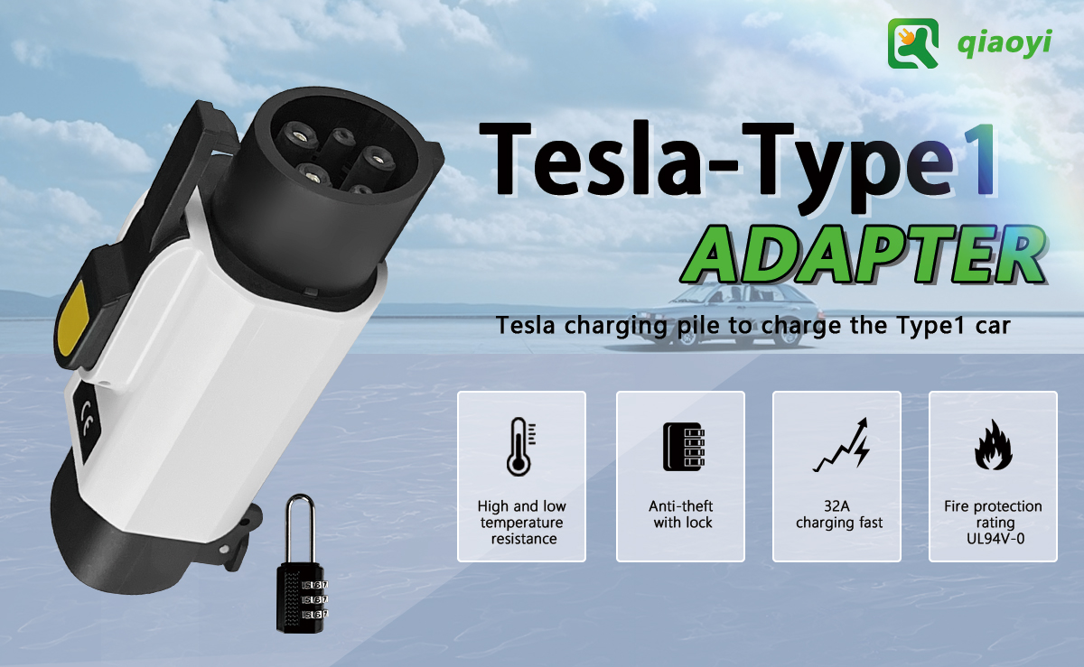 32A AC Rated Tesla to J1772 EV Charger Adapter Converter for J1772/type1 Electric Vehicle Charging