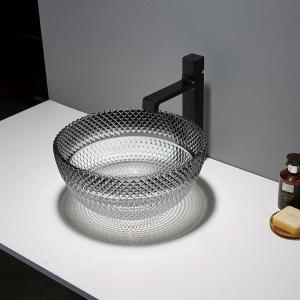 Quality Round Countertop Vanity Sinks Vessel Bathroom Gradient Black Modern 160mm wholesale