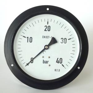 Quality White 150mm Utility Pressure Gauge 40 Bar Bourdon Tube Pressure Gauge Black Steel Case wholesale