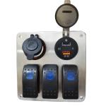 SS 3 Gang 24V 12V Universal Rocker Switch Panel
