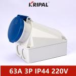 63A IP44 Waterproof European Surface Mounted Socket IEC Standard