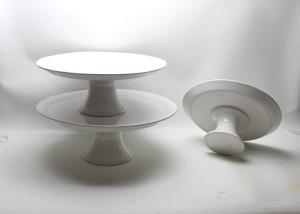 Quality White Ceramic Cake Stand Simple Design Simple Taste For Wedding / Birthday Party wholesale