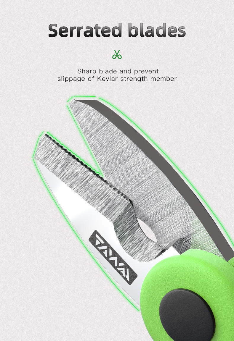 KS-K2 Fiber Optic Kevlar Cutter Stainless Steel Blade Fast Crimping Scissor Cleaver