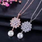 Fashion brass nacklace jewelry baby girls hot sell cz nacklace earrings and
