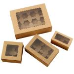 OEM Kraft Paper Paper Cupcake Pastry Cake Box Packing With Window