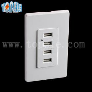 Quality White Usb Wall Outlet , Usb Electrical Outlet 4 USB Ports With 2 Wall Plates wholesale
