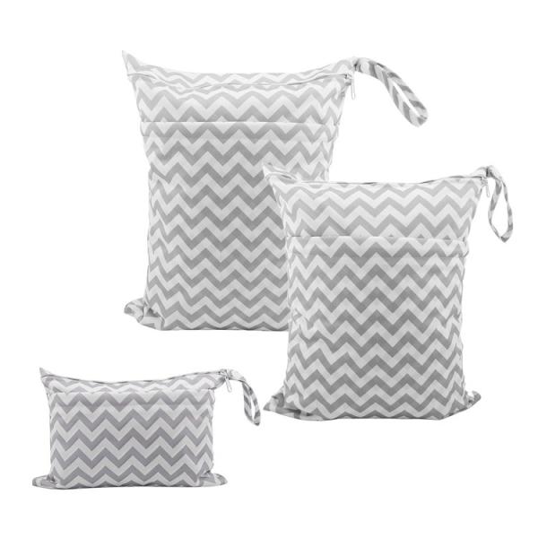 3 Pcs Lightweight Fancy Pretty Diaper Bags 2 Pockets Daycare Nylon Logo