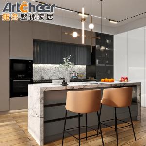 Quality Traditional Design Waterproof Kitchen Cabinets with Radius Beveled Edge Countertop wholesale