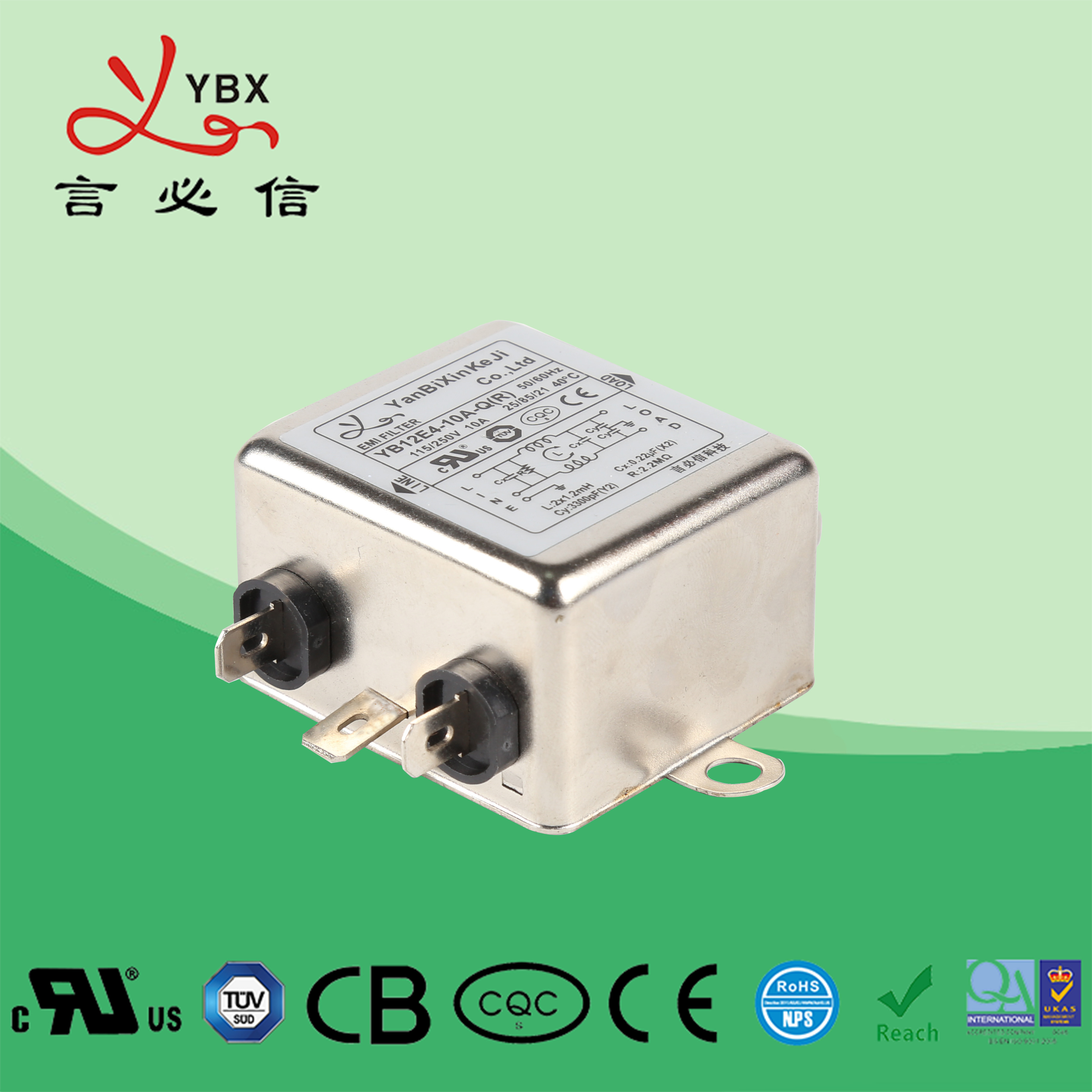 Treadmill Equipment Single Phase Emi Filter Two Stage Emc Noise Filter