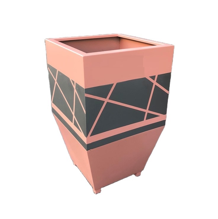 Special shape painting galvanized steel flower planters pots