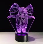 Elephant 3D Night Light 7 Colors Change with Remote Control As Birthday Gifts
