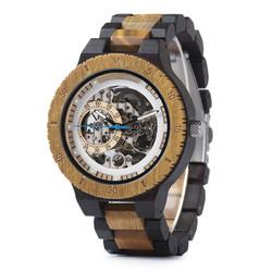 Quality Japanese 47.9mm Wooden Mechanical Watch 3BAR Luminous Swiss Wood wholesale