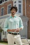Water Green Long Dress Business Linen Men'S Pajamas