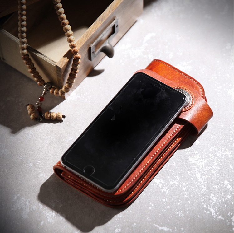2023 Vintage Handmade Leather Long Wallet Genuine Cowhide Leather Japanese Style For Man