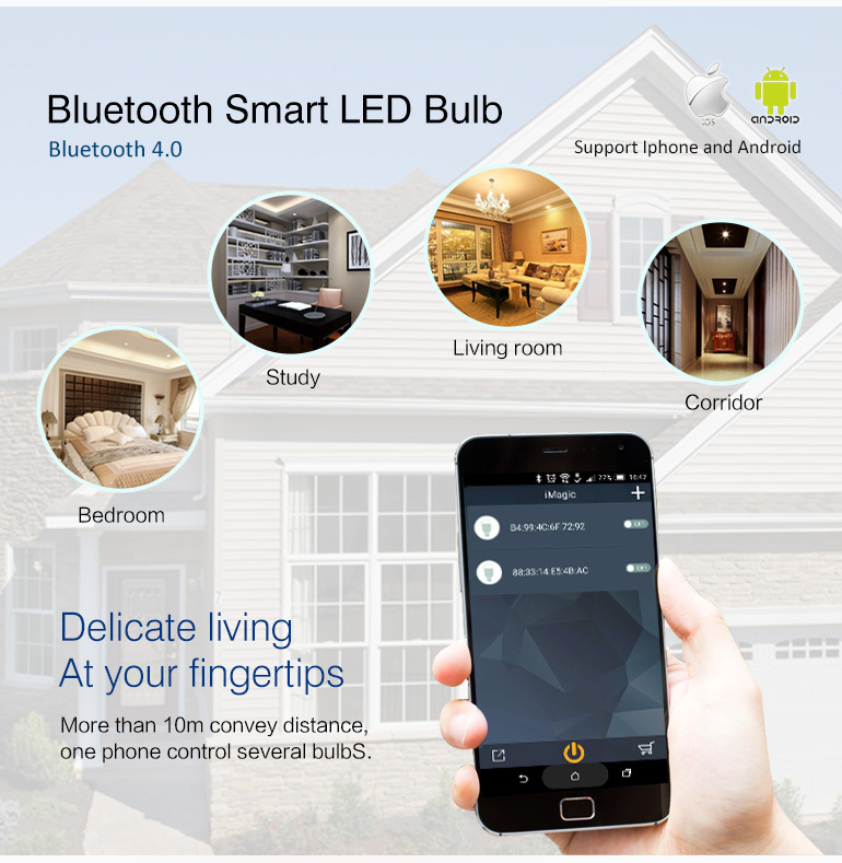 12w dimmable bluetooth smart led bulbs wholesale