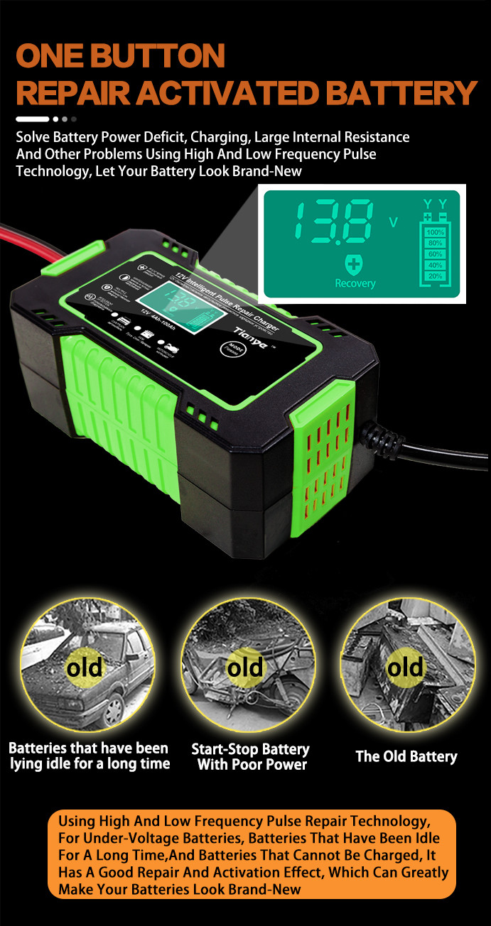 Caravan PWM Smart Battery Charger 12V 6A With Pulse Repair