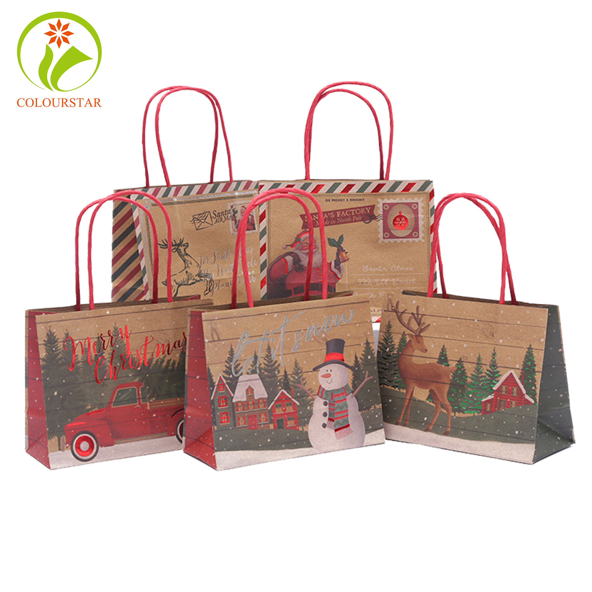 OEM UV Varnishing 300gsm Gift Wrapping Bags CMYK Ornament