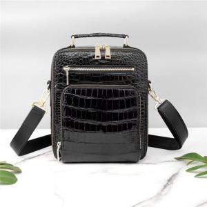 Quality Genuine Crocodile Leather Men Small ZIP Handbag Authentic Alligator Belly Skin Male Cross Shoulder Bag Messenger Bag wholesale