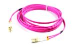 OM4 Fiber Optic Patch Cord 50 / 125 LSZH Jacket 3.0mm Purple For Test Equipment