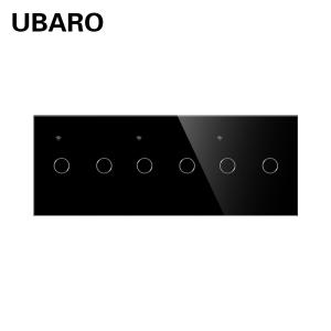 Quality 228*86mm Tempered Glass Panel Tuya WIFI Smart Light Switch White Black Grey 6 Gang Wireless Timer Switch wholesale