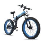 28MPH Fat Tire Foldable Electric Bike Brushless Geared With Integrated Battery