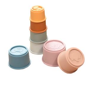 Quality Montessori Educational Kids Model Toys Animals Silicone Stacking Cups wholesale