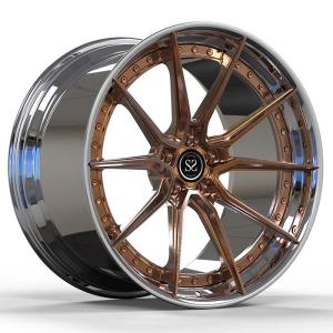 Quality 18x9.5 And 18x10.5 Custom 2-PC Forged Aluminu Alloy Rims Polished Lip+Bronze Disc For BMW M4 wholesale