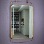 Christmas Luxury Square Frame Decorative Wall Mounted Mirror with Lighting