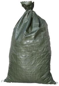 Quality Woven Polypropylene PP Sand Bag Green Hemmed Top With Tie wholesale