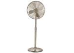Indoor Moving Metal Chrome Floor Standing Fan With Safety Grille & Stable Base