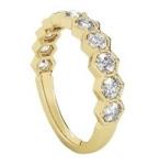 US5-US11 Honeycomb Wedding Band Gold Plated 925 Sterling Silver Ring